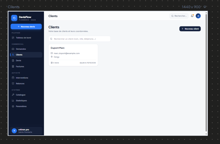 Capture DevisFlow : Centralisez vos clients