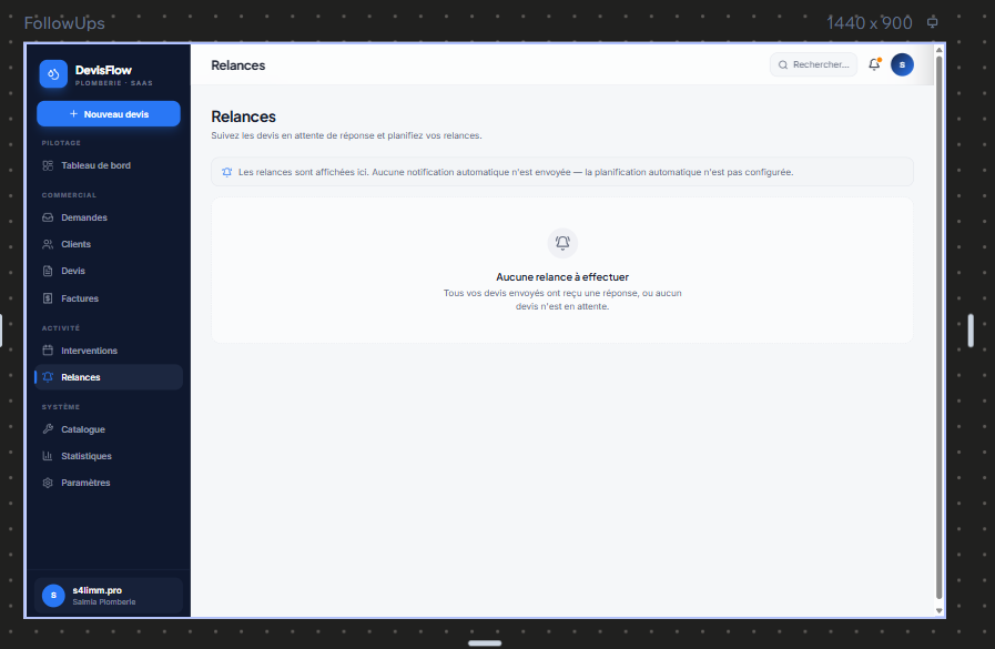 Capture DevisFlow : Gardez un œil sur le suivi
